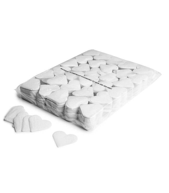 TCM FX - Lassú esésű Konfetti Szív Ø 55mm - Fehér - 1 kg